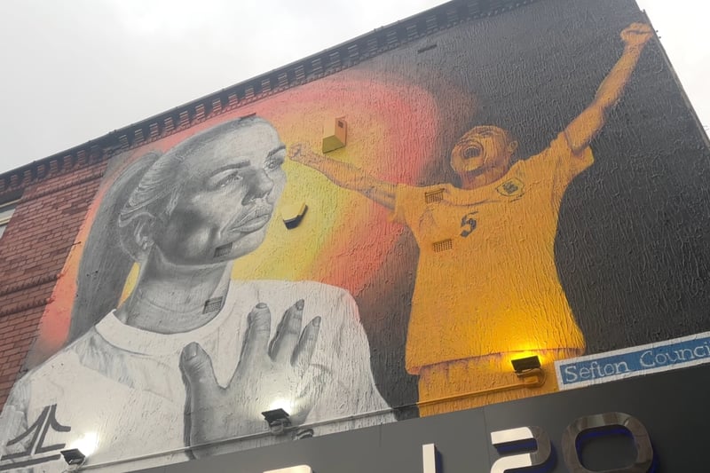 England football legend Alex Greenwood was immortalised with a massive mural in the heart of her hometown, Bootle, after the team won the Euros this Summer.