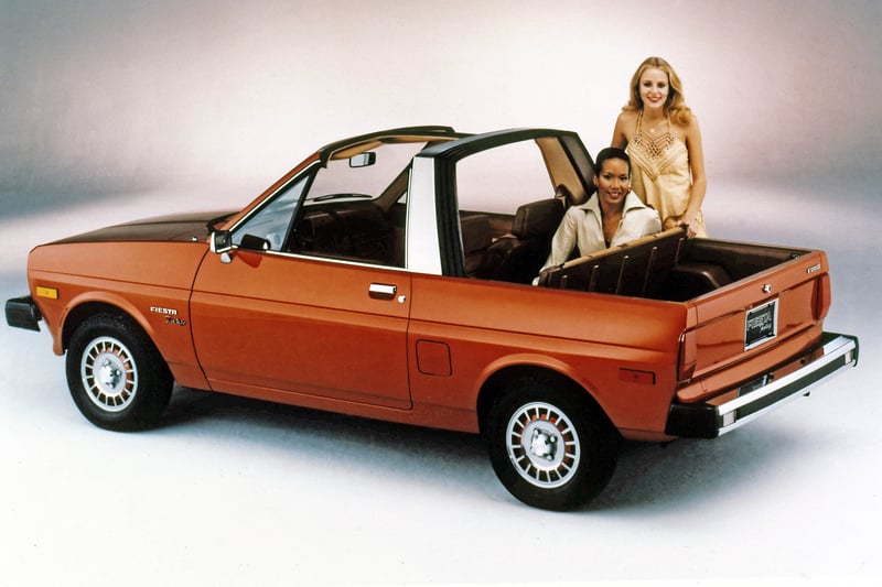Built to celebrate Ford Motor Company’s 75th anniversary, the Fiesta Fantasy was a small pickup that could be transformed into a convertible or a coupe using interchangeable glass-fibre bodies.
