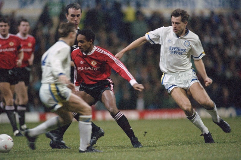 Title rivals Manchester United knock the Whites out of the FA Cup with a 1-0 Third Round win at Elland Road. Lee Chapman ends the tie with a broken wrist after landing awkwardly in the box.