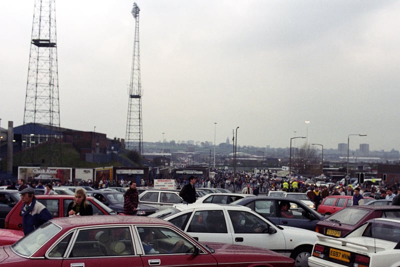 Elland Road traffic after United are held to a goalless draw by West Ham in March 1992.