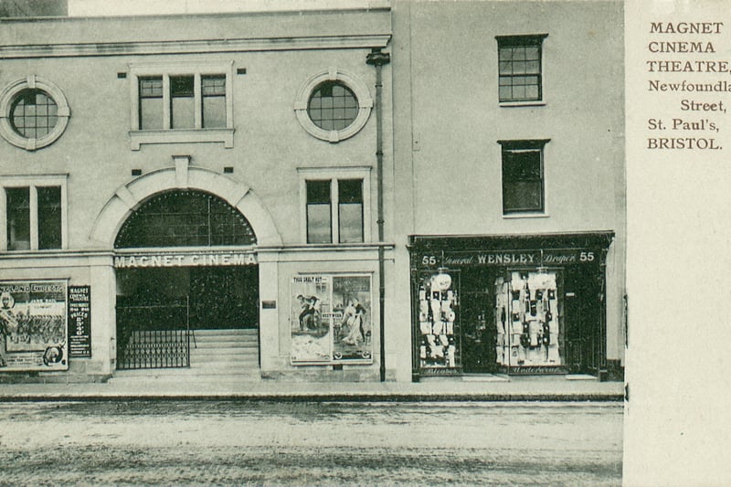 Newfoundland Street gained the Magnet cinema in 1914 with its arched entrance and circular windows. It could seat 540 people before its closure in 1937. The building would be converted and is used as offices today.