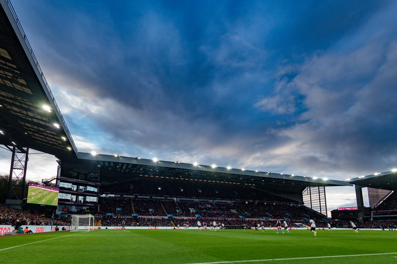 Villa Park shown in all its glory as Villa 3-1 United beams off the scoreboards.