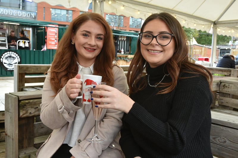 Sophie and Lauren at the Christmas markets. Photo: David Hurst