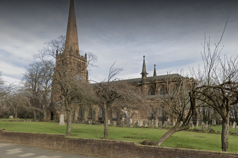 The original Anglican church dates from 1084, although nothing survives. The current large church dates from 1879-90, the west tower from cr. C15, repaired in 1776. The south porch by J. A. Chatwin was added in 1908. (Photo - Google Street View)