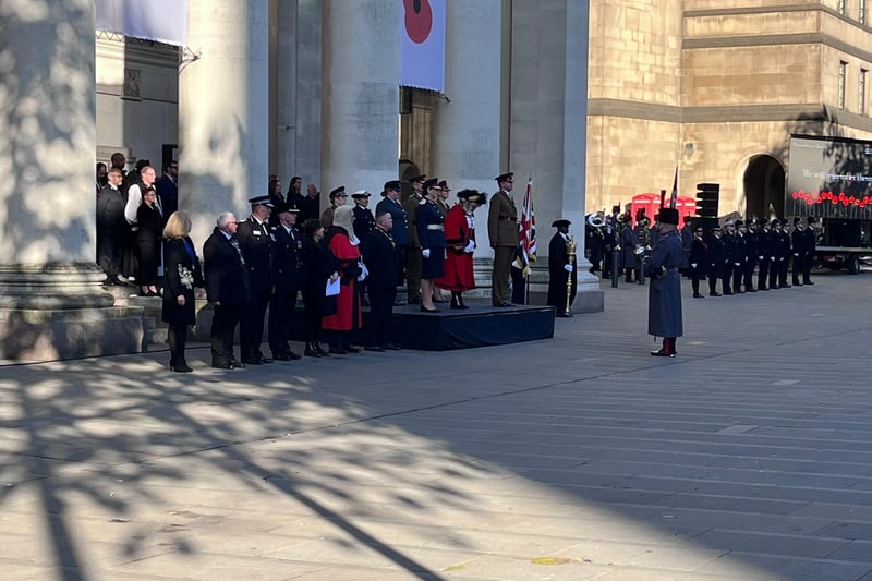 The Lord Mayor of Manchester outside Central Library on Remembrance Sunday 2022. Credit: Manchester World