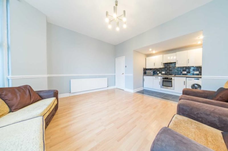 The property has a large, open plan kitchen/living area, with space for a dining area too.