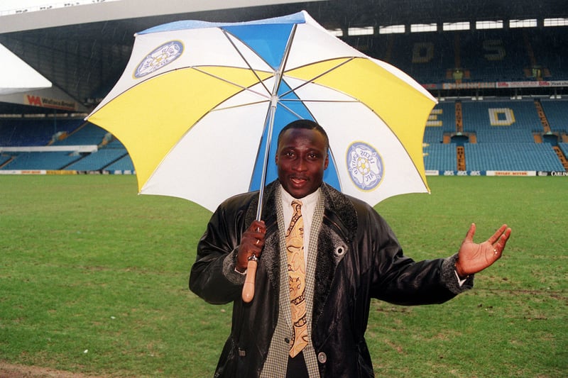 In January 1995, Leeds sign 28-year-old striker Tony Yeboah from Eintracht Frankfurt, where he had been the top Bundesliga scorer for two seasons in a row.