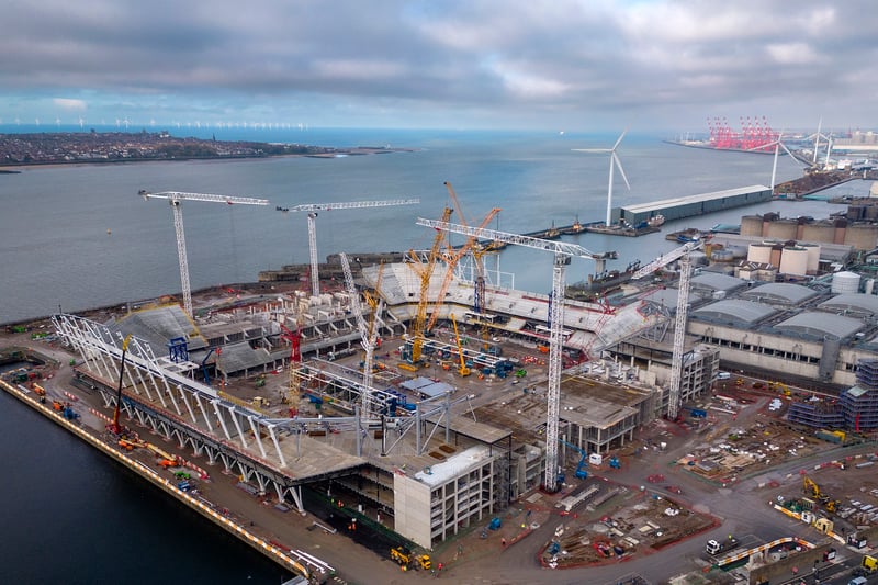 The new stadium, which is scheduled to be completed in 2024, is being built at Bramley-Moore Dock, the northernmost point of the Liverpool Maritime Mercantile City. The construction project iss one of the largest ongoing private-sector developments in the UK.