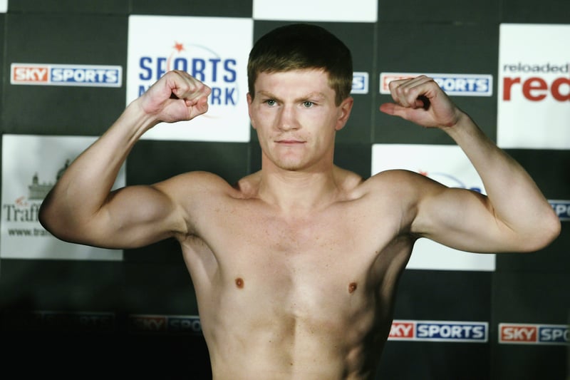 Ricky ‘Hitman’ Hatton of England weighs-in for his defence of the WBU title fight held on April 4, 2003 at the Trafford Centre 
Credit: Getty