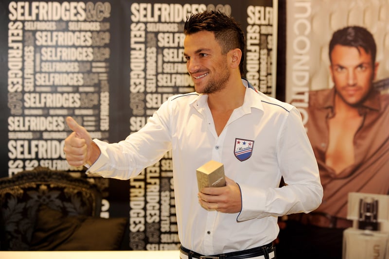 Peter Andre poses during a photocall to promote his new fragrance ‘Unconditional’ in Selfridges at the Trafford Centre in 2010 Credit: Getty