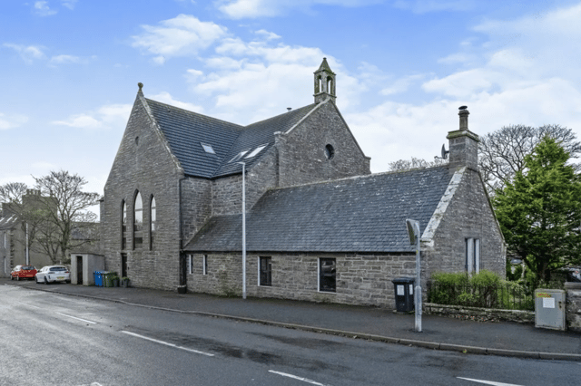 Converted church for sale In Lybster, Caithness.