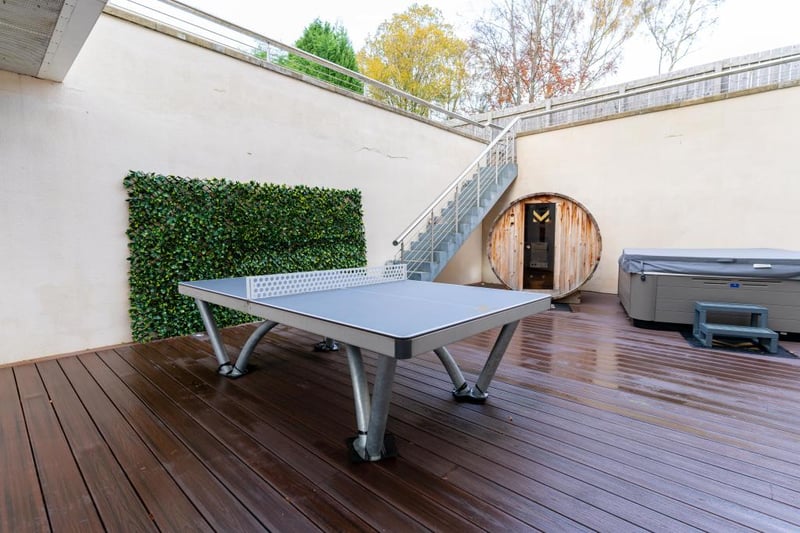 There’s also a table tennis table to enjoy outside.