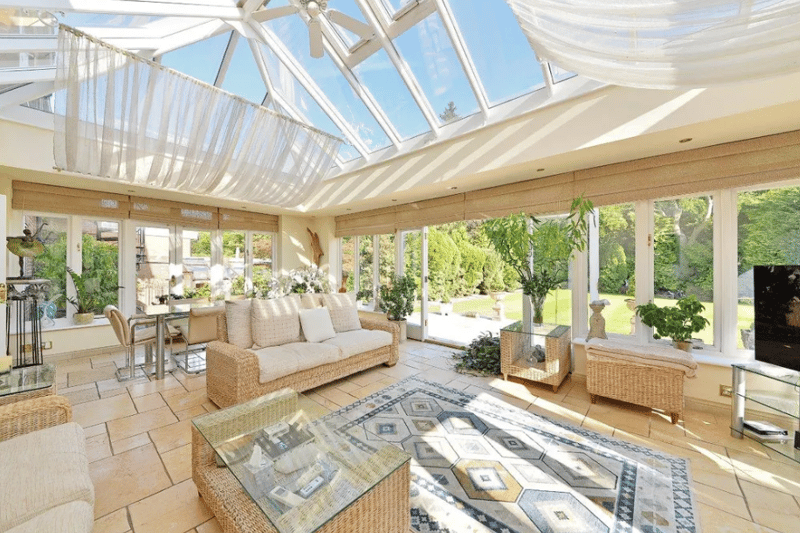 The light and airy orangery on the ground floor on the property on the Calthorpe Estate, Birmingham