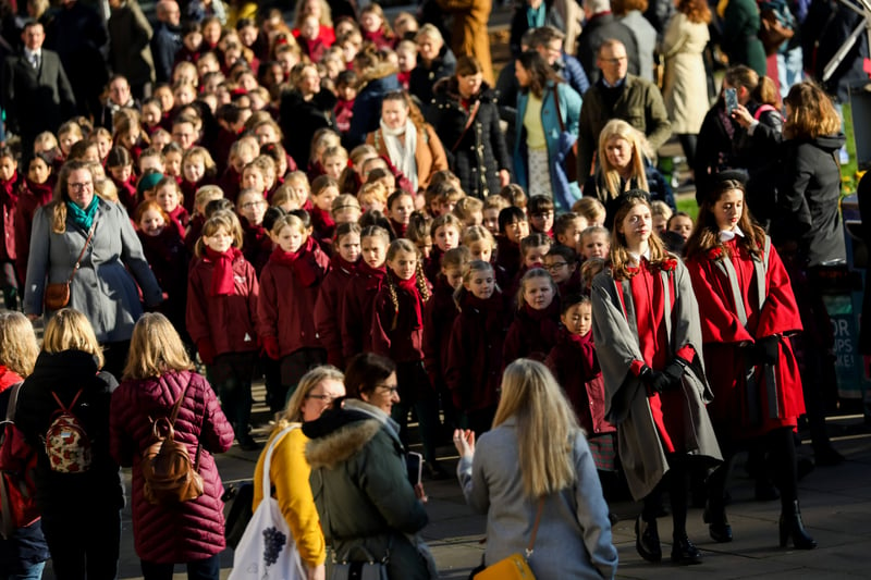 The school community left Welsh Back at 10.15am on Friday 18 November to walk in line to Bristol Cathedral.