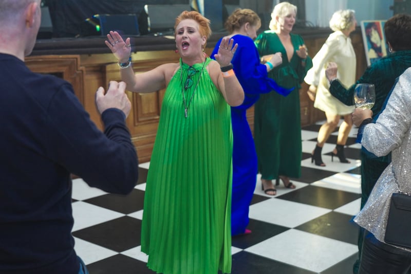 Revellers take to the dancefloor at the cancer fundraiser. Photo: Paul Husband