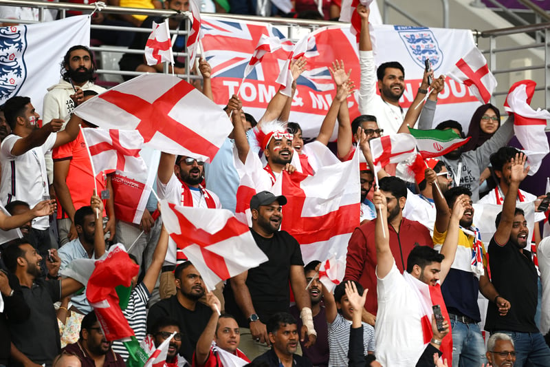 England were represented by travelling and local fans.