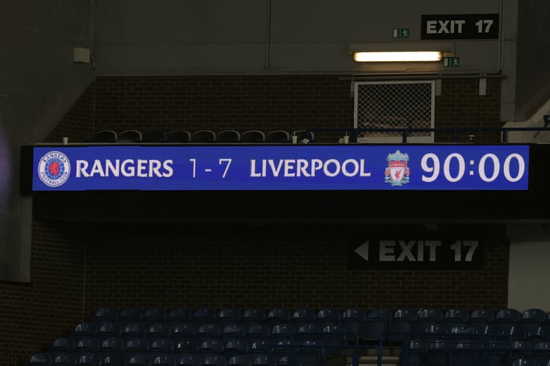 Rangers dream return to Europe’s top table quickly turned into a nightmare. Six consecutive defeats, including this 7-1 hammering by Jurgen Klopp’s Liverpool at Ibrox made unwanted history with the worst ever record of any team in the Champions League era