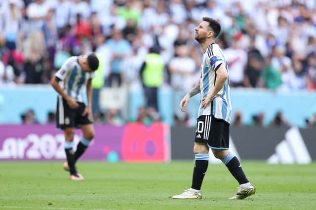 Lionel Messi of Argentina shows dejection during the match between Argentina and Saudi Arabia (Getty Images)