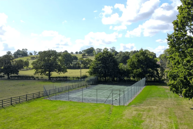 Tennis court on the grounds of the Birmingham property.