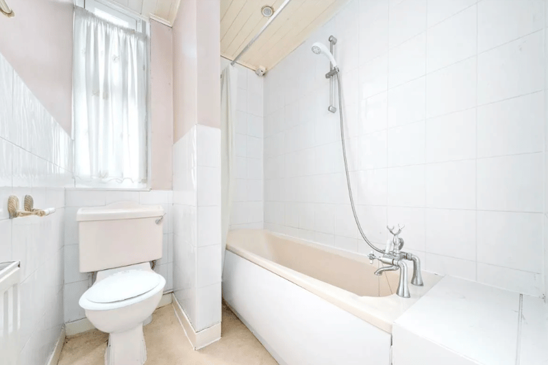 Bathroom inside the modern flat in Glasgow