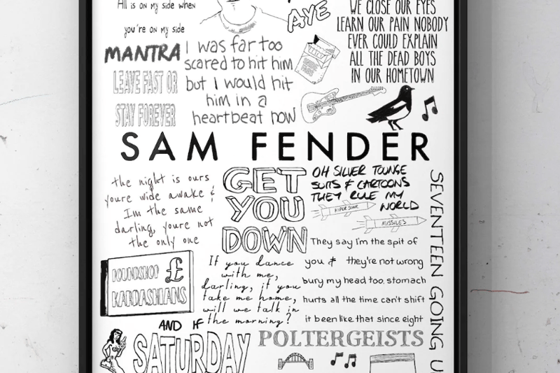 This could be a nifty Secret Santa present. The print with Fender’s best lyrics and song titles is just £6.99 from Etsy store WesDoodle.