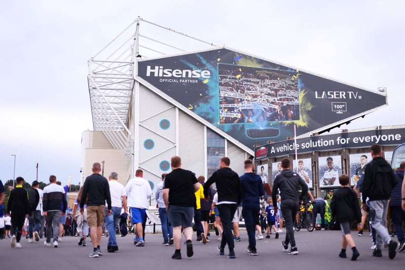 Fans arrive at the stadium prior to the Carabao Cup Second Round match between Leeds United and Barnsley at Elland Road on August 24, 2022. 