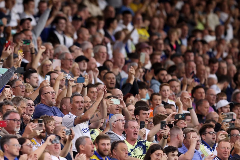 Leeds United fans applaud during the Carabao Cup Second Round match between Leeds United and Barnsley at Elland Road on August 24, 2022. 