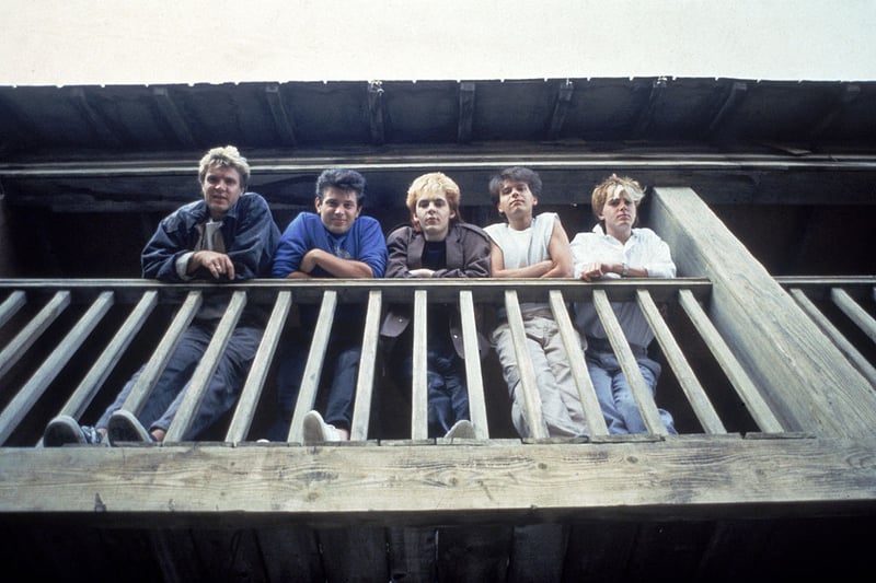  Duran Duran looking down from a balcony, c. 1983 (Photo by Hulton Archive/Getty Images)