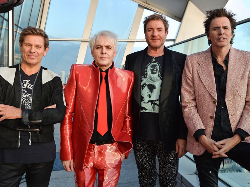 (L-R) Roger Taylor, Nick Rhodes, Simon Le Bon, and John Taylor of Duran Duran pose ahead of their performance during Global Citizen Live at Sky Garden on September 25, 2021 in London, England. (Photo by Jeff Spicer/Getty Images for Global Citizen)