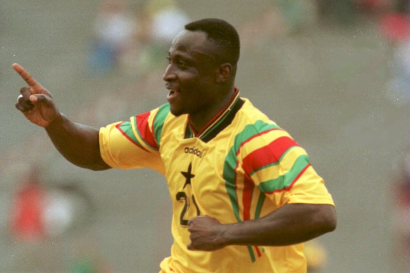 Tony Yeboah scored two goals as Ghana achieved a fourth place finish at the African Cup of Nations in January 1996.