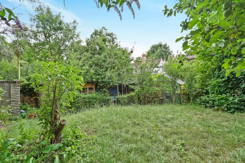 The letting agent admit that the back yard is overgrown, but with a lawnmower and gardening shears the potential for this space is endless