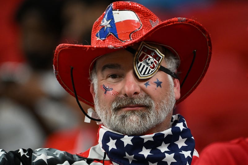 USA supporter wearing an eye patch.