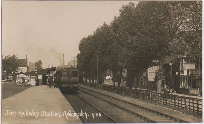 The former Avonmouth Dock station, opened in 1868, was renamed Avonmouth Dock Joint in 1885 before, in 1966, being renamed Avonmouth. This picture is from the 1930s and is after the station was rebuilt in 1926. It is a stop on the Severn Beach Line.