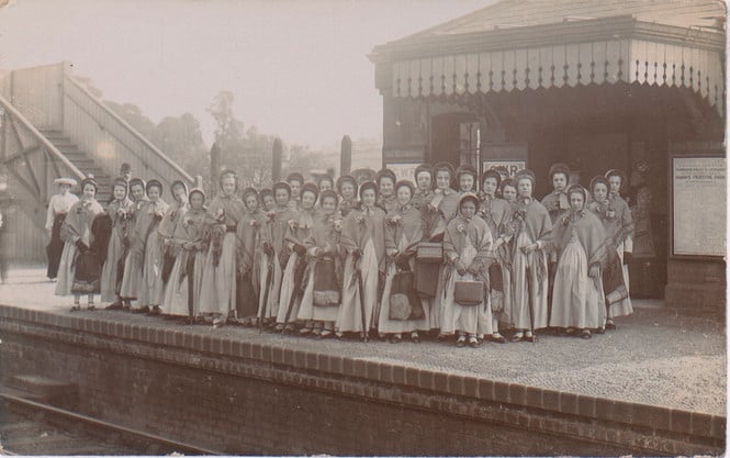 Children from the Ashley Down Orphan Homes, opened by George Muller, at Ashley Hill Railway Station in the 1900s. The station was on the Bristol and South Wales Union Line. It opened in 1864, and closed in 1964. The line is still used for trains running between Bristol Temple Meads and Bristol Parkway.
