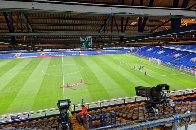The view from the Portman Road press box.  