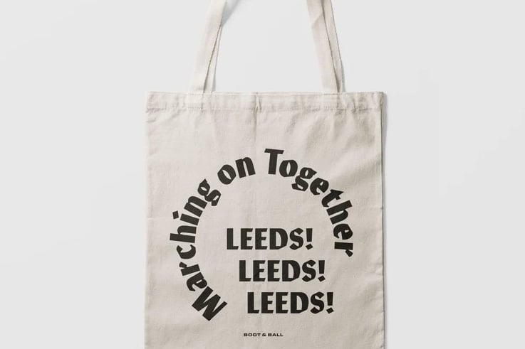 Sing your allegiance in the aisles of Sainsbury’s with this simple design. Available to buy at https://bootandballprints.com/collections/sport/products/leeds-tote-bag.