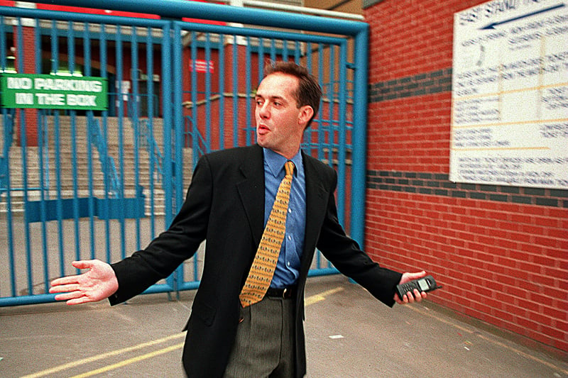 Richard Thompson, one of the new owners of Leeds United, outside Elland Road in September 1996.