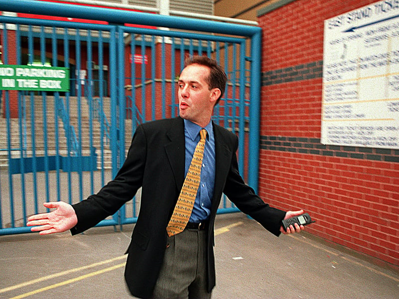 Richard Thompson, one of the new owners of Leeds United, outside Elland Road in September 1996.