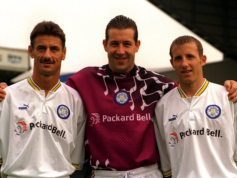 New signings Martyn, Bowyer and Ian Rush - who arrived at Elland Road on a free from Liverpool in May - at a pre-season photo call in August 1996.