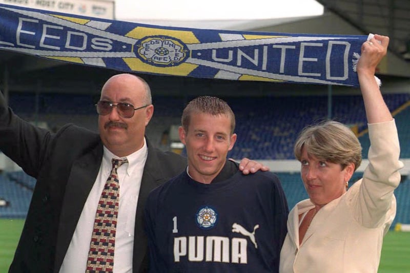 Lee Bowyer, pictured with mum Lorraine and dad David, became the most expensive teenage signing in English football when he joined Leeds United for £2.8m in July 1996.