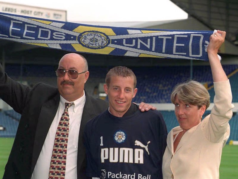 Lee Bowyer, pictured with mum Lorraine and dad David, became the most expensive teenage signing in English football when he joined Leeds United for £2.8m in July 1996.