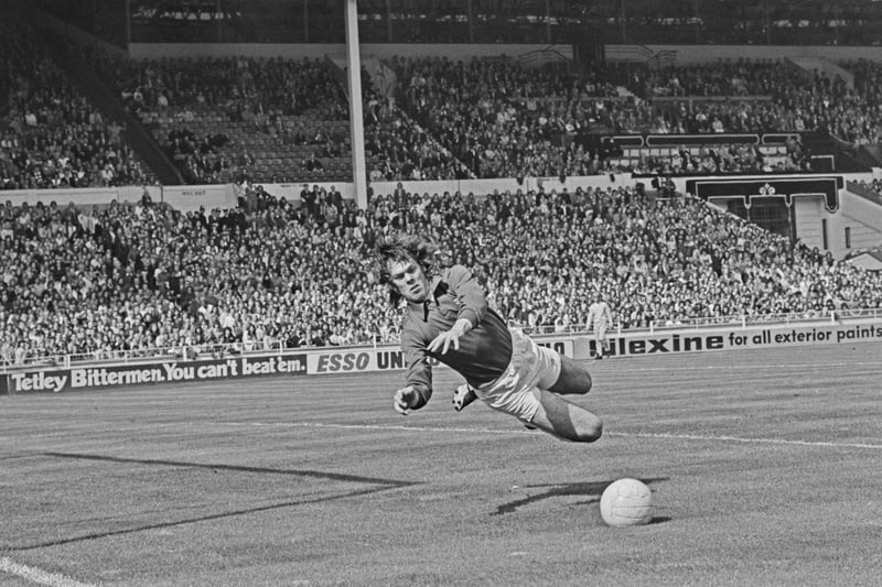 After Trevor Cherry scored a 70th-minute equaliser at Wembley, Whites ‘keeper David Harvey stepped up to take United’s sixth penalty and blasted it over the bar to hand the Charity Shield to Liverpool.
