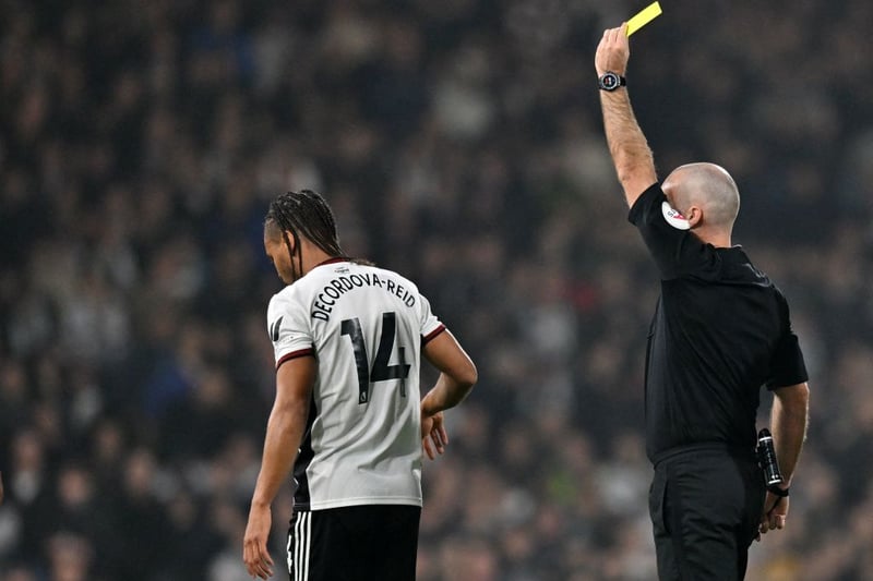 In third on the list are Fulham - their most booked player this season is Bobby Decordova-Reid, who has six yellow cards. 

Worst offender: Bobby Decordova-Reid - 6