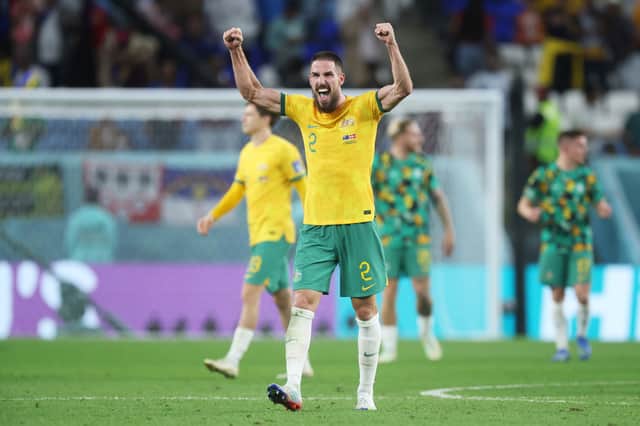 Milos Degenek celebrates Australia’s win (Getty Images)