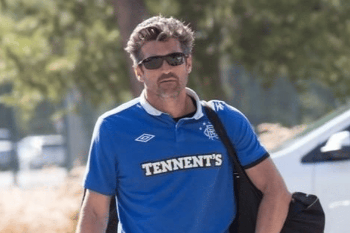 Grey’s Anatomy star claims he supports Rangers after his step-grandfather passed it on to his own sons. Spotted wearing a Gers strip at his sons’ football match in LA in May 2016. 