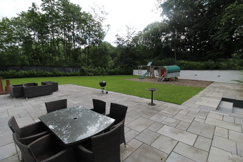 The garden with outdoor seating area