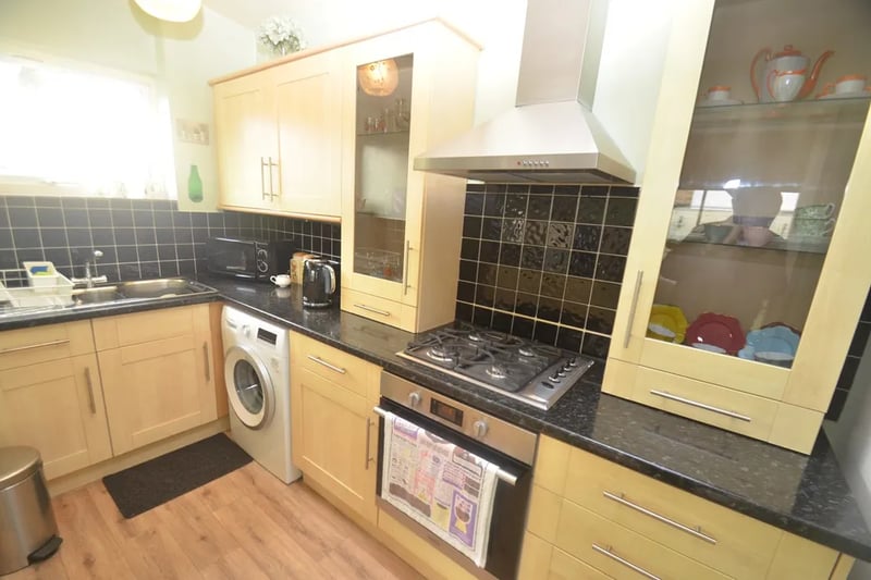 The kitchen of this two bedroom maisonette has been furnished with all modern appliances