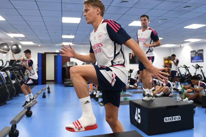 Odegaard and his teammates put their physio work in.