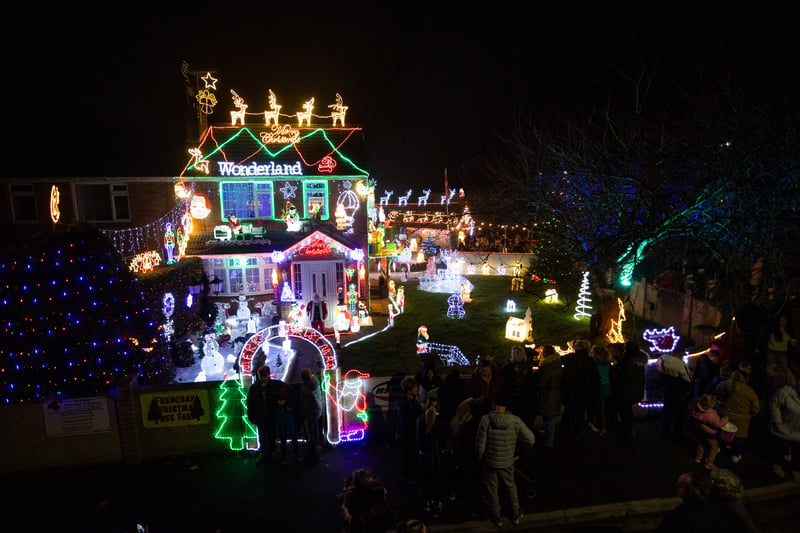 The home is covered with more than 50,000 lights