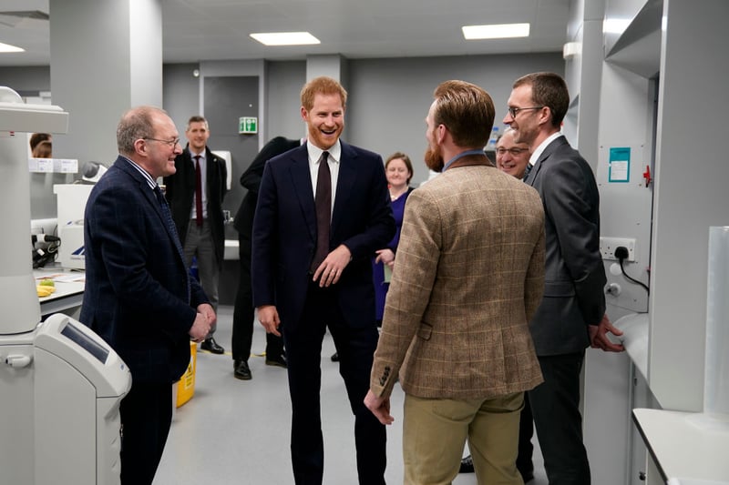 During the Prince’s tour he viewed The Scar Free Foundation Centre for Conflict Wound Research based at the hospital. The foundation aims to minimise the psychological and physical impact of scarring among armed forces personnel injured in service and civilians wounded in terrorist attacks. (Photo by Christopher Furlong - WPA Pool/Getty Images)